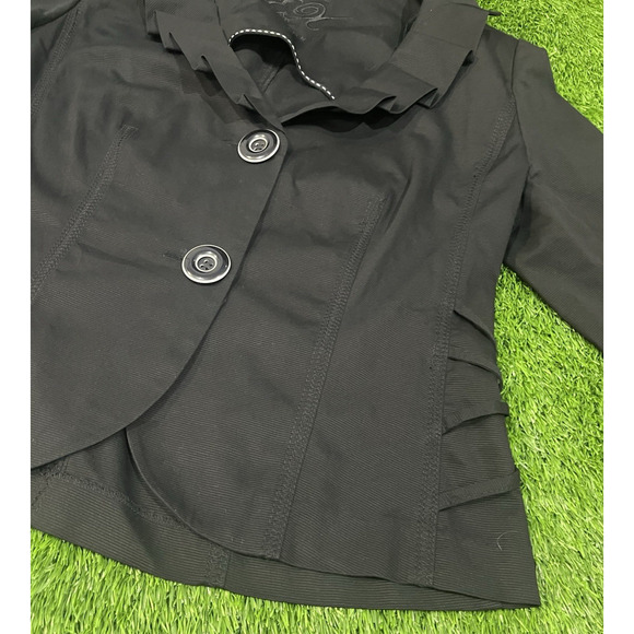 Vex Collection Women's Two-Button 90's Blazer Black Stretch Lightweight 42 - Picture 3 of 9